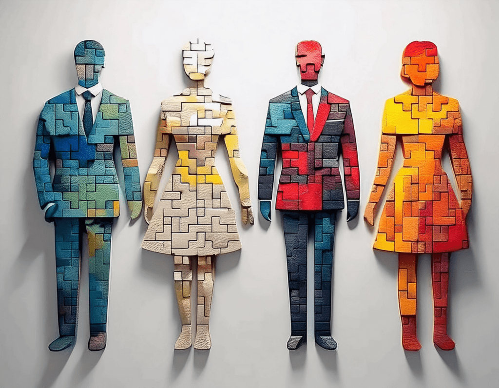 puzzle pieces of people