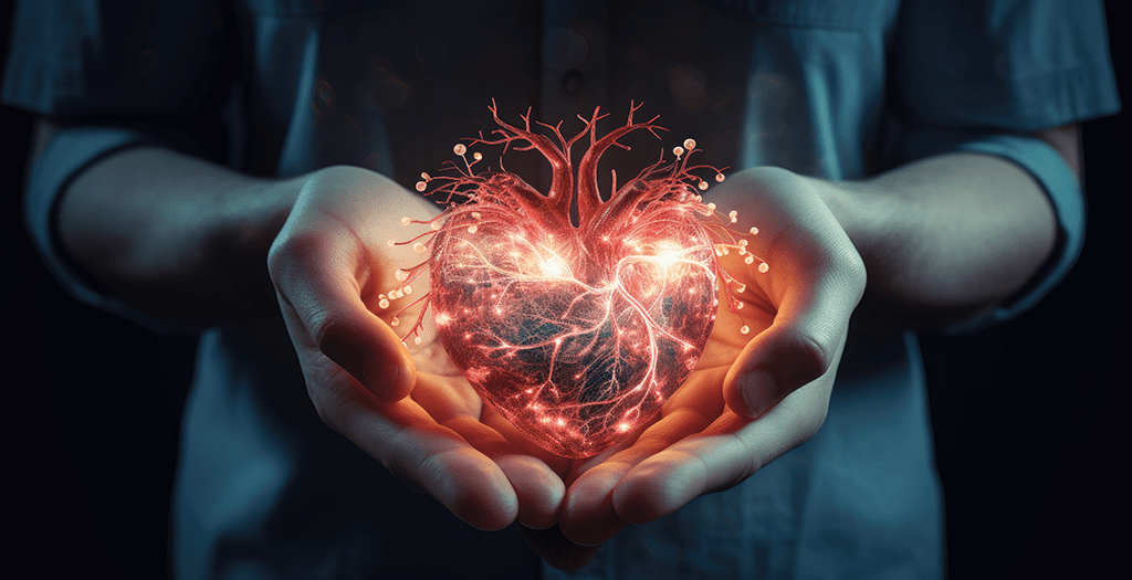 living 5. Electric heart in hands